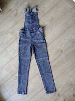 Ogrodniczki jeansowe 146 152 spodnie jeansy