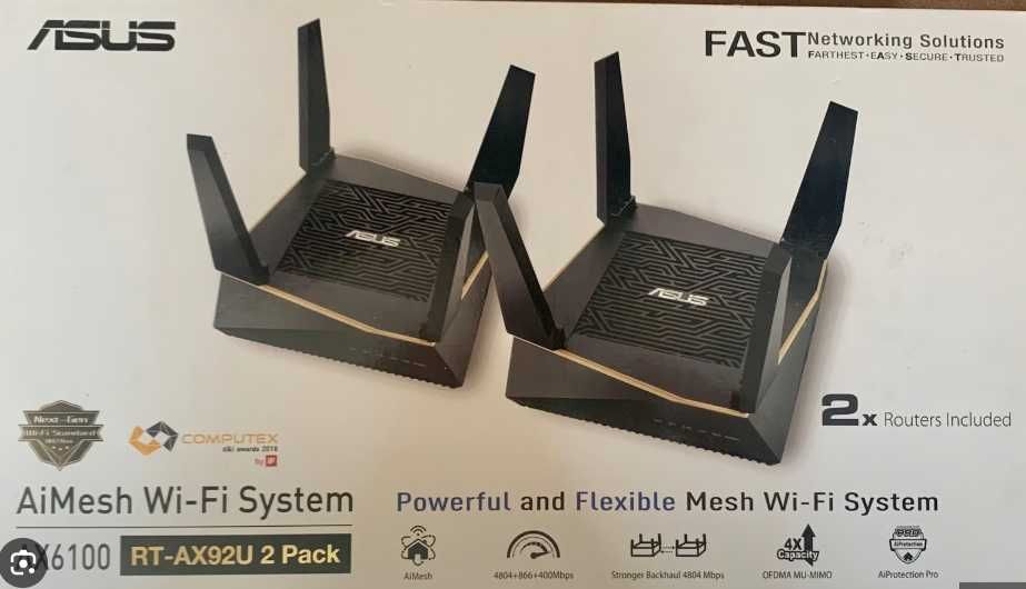 Router ASUS RT-AX92U (2 Pack) - AI Mesh Wifi 6