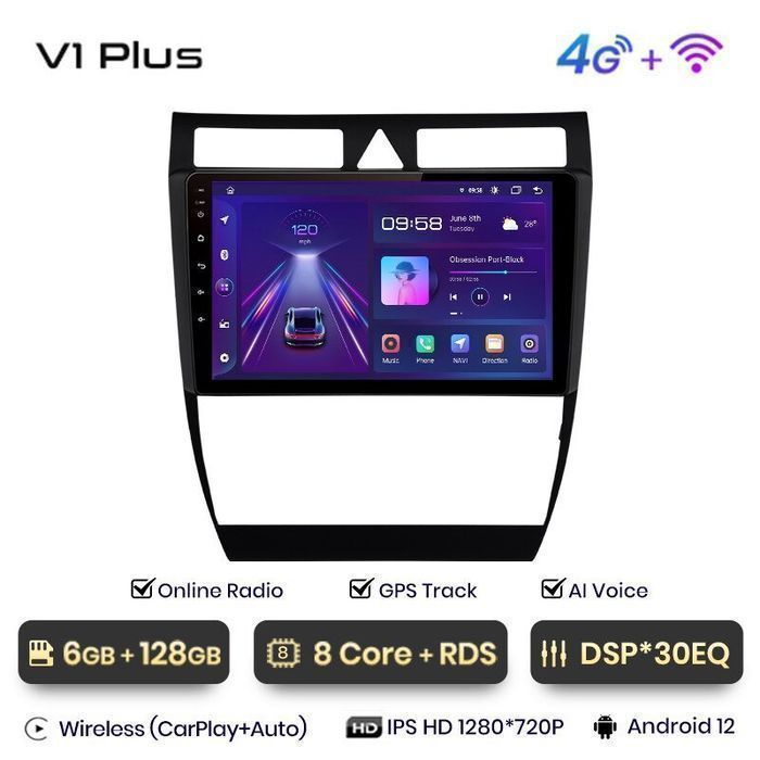 Radio nawigacja Audi A6 C5 1997- 2004 Carplay Android 6GB 128GB
