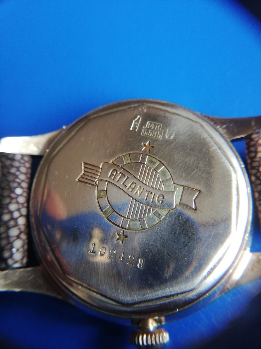 14k złoty zegarek Atlantic z lat 50-tych. Sprawdź pozostałe zegarki...