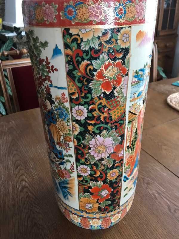 Duży wazon 45 motyw azjatycki chiński stary vintage