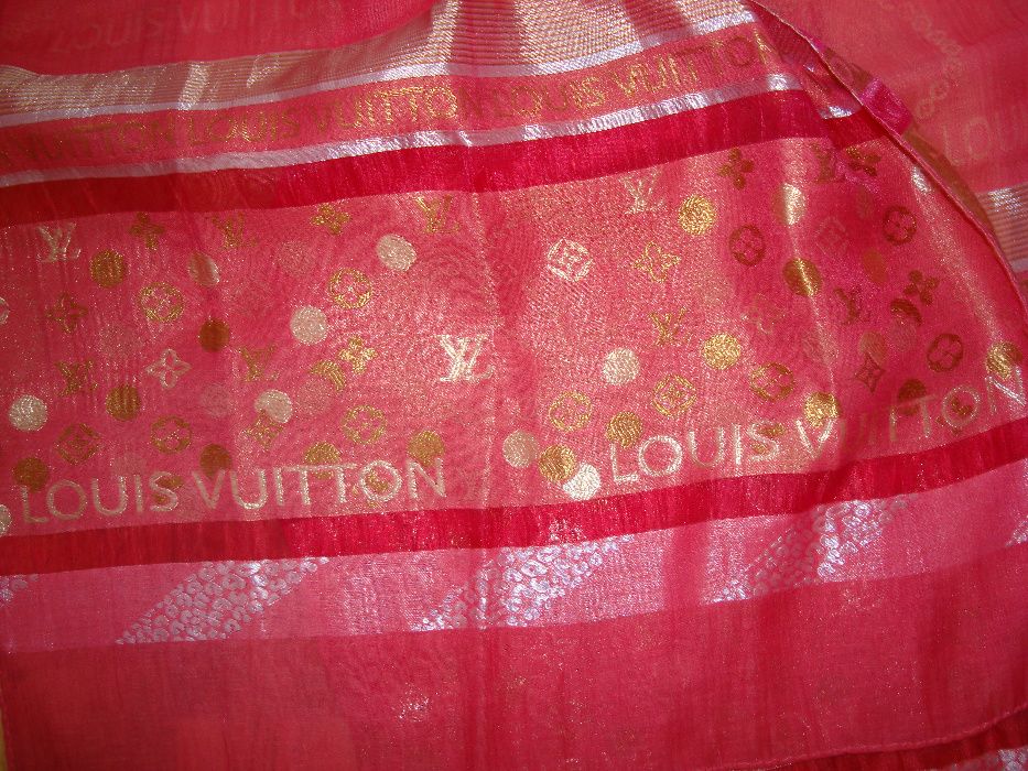палантин Louis Vuitton шовк 100% 176*62см