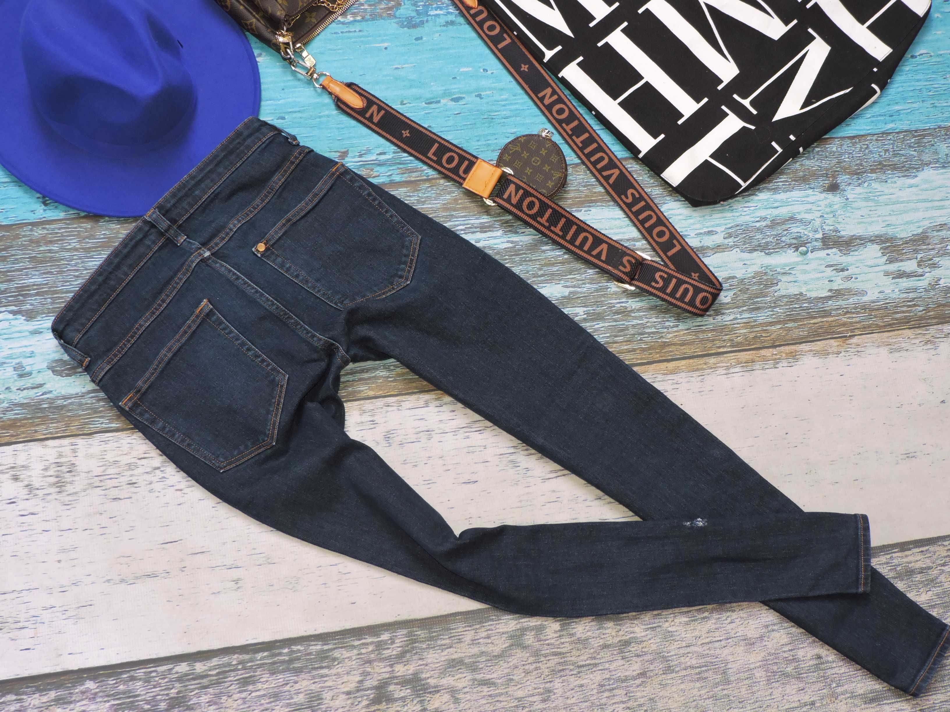 H&M Spodnie rurki jeans guziki 28