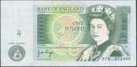 Banknot Anglia 1 Funt z 1975 r ładny stan