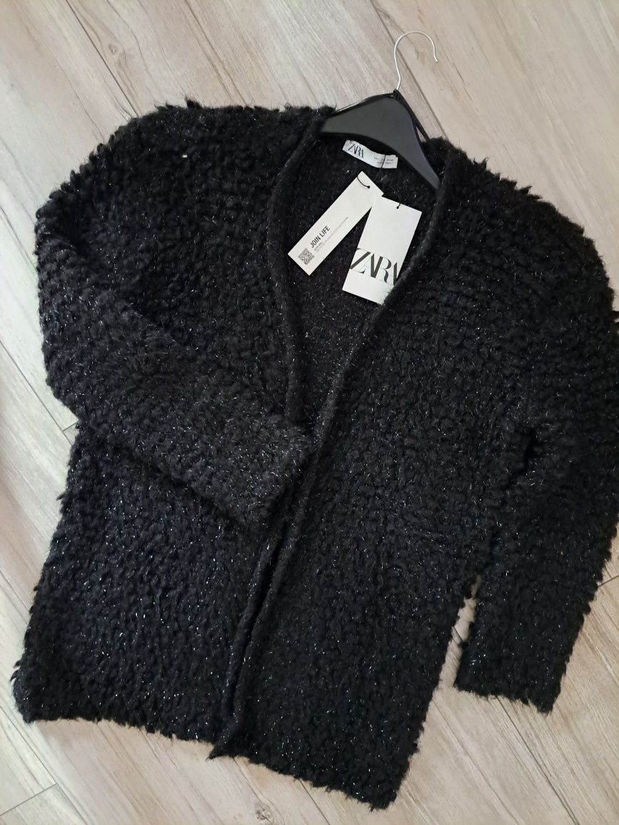 Zara narzutka gruby kardigan  New