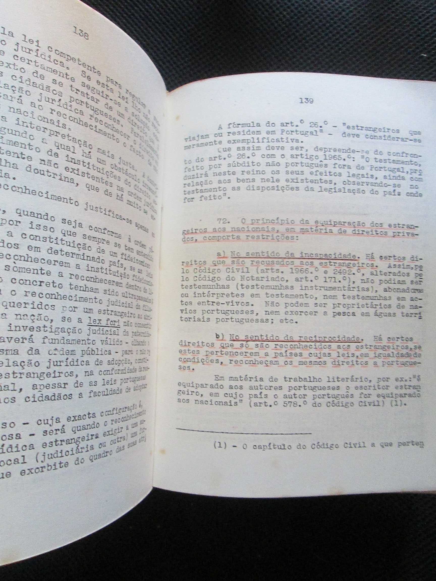 Direito Internacional Privado, de Ferrer Correia, sebenta de 1950