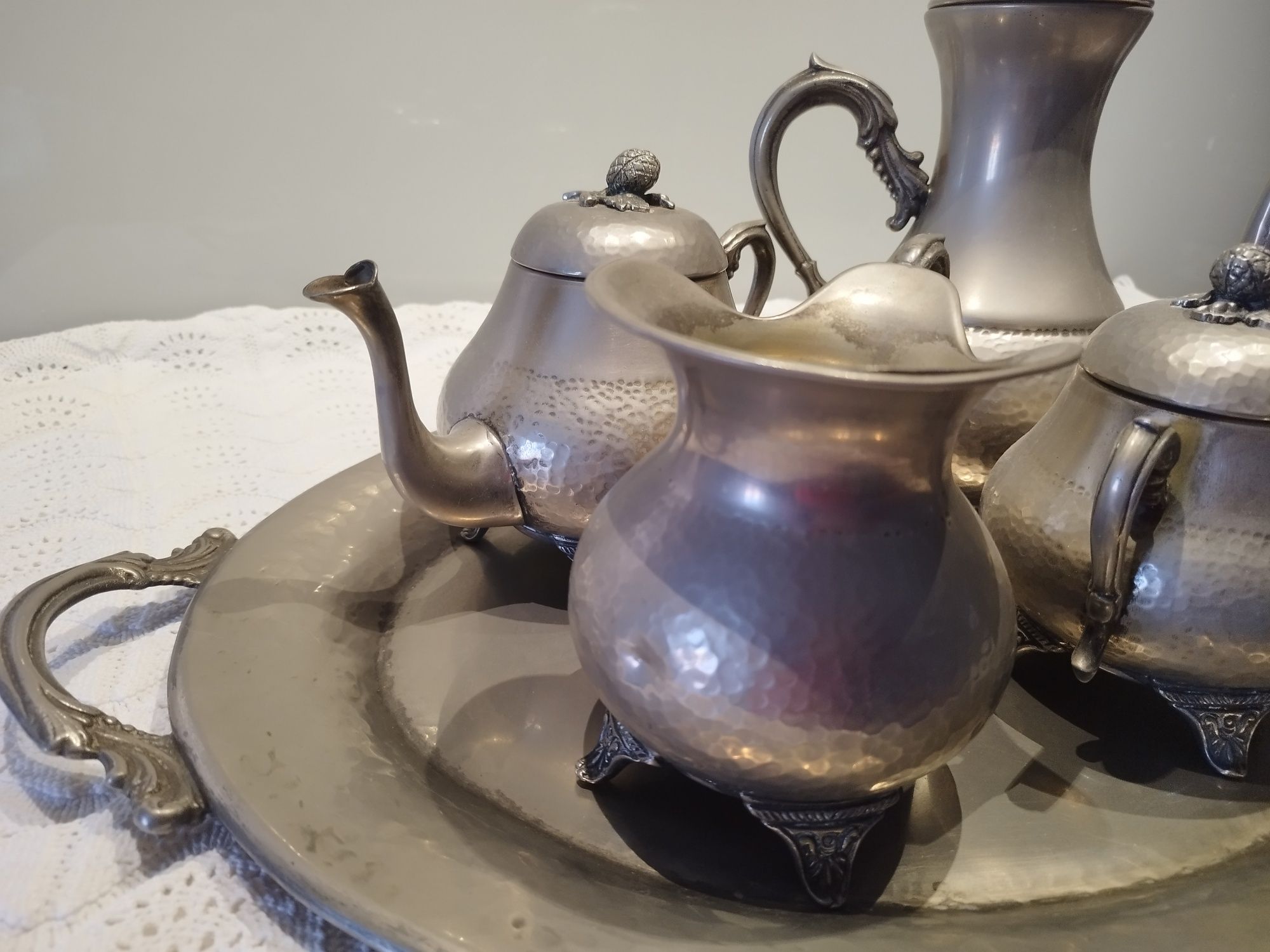 Conjunto de chá/café em estanho