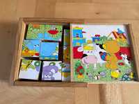 Puzzle w drewnianej skrzynce dla dzieci