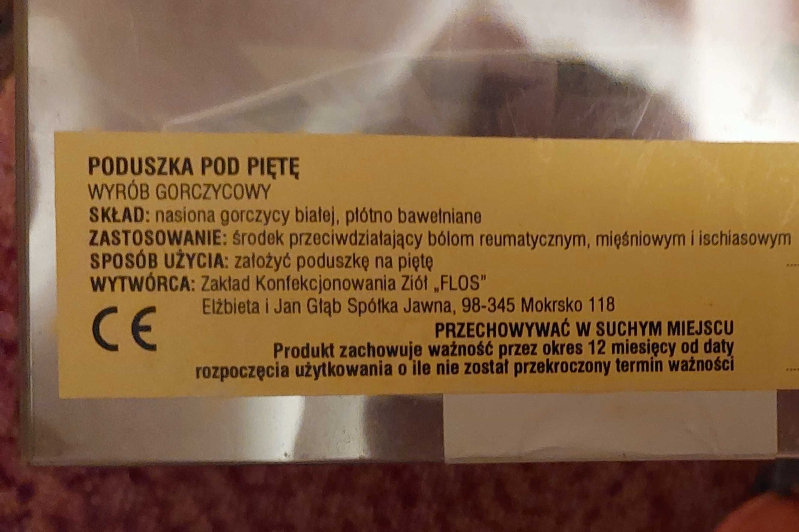 poduszka pod piętę z gorczycy