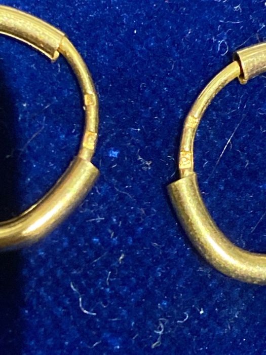 Brincos Argolas Ouro Português contrastado 800 1,7 cm 1,5 gr