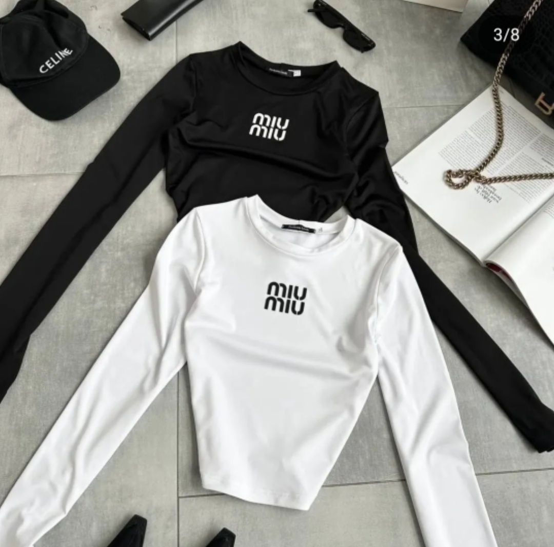 Стильні базові лонгсліви Miu miu