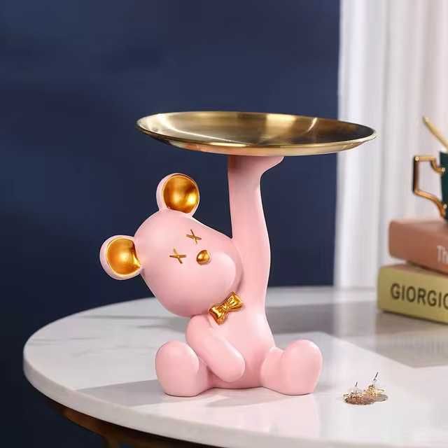 Statuetka dekoracyjna Miś z tacą na klucze, itp.