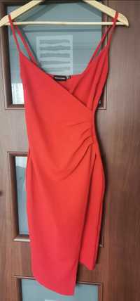 Sukienka asymetryczna czerwona mini