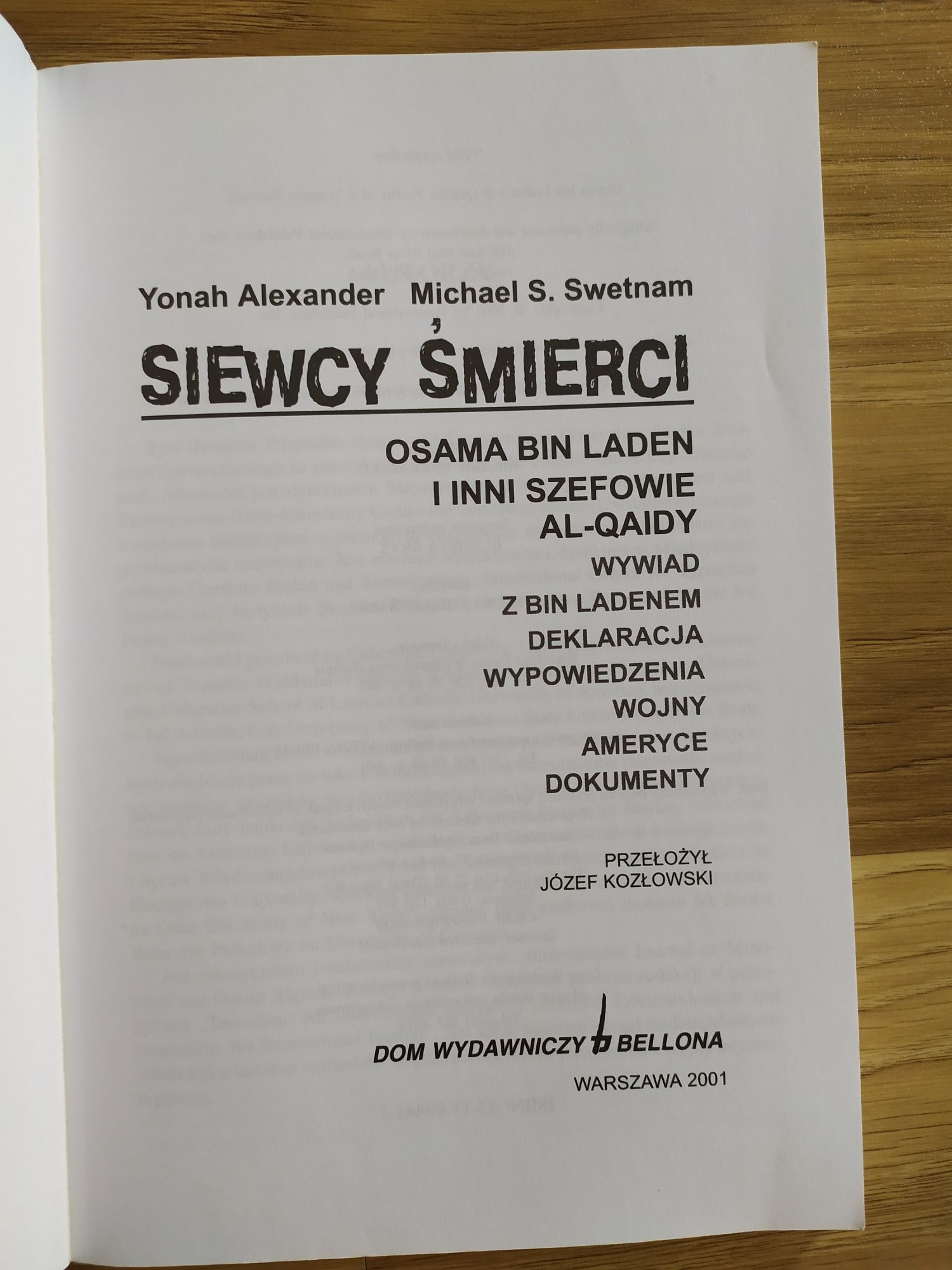 Książka Siewcy Śmierci Osama Bin Laden i inni szefowie Al-Qaidy NOWA