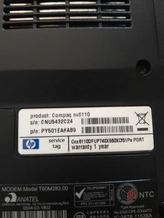 Portátil HP compak