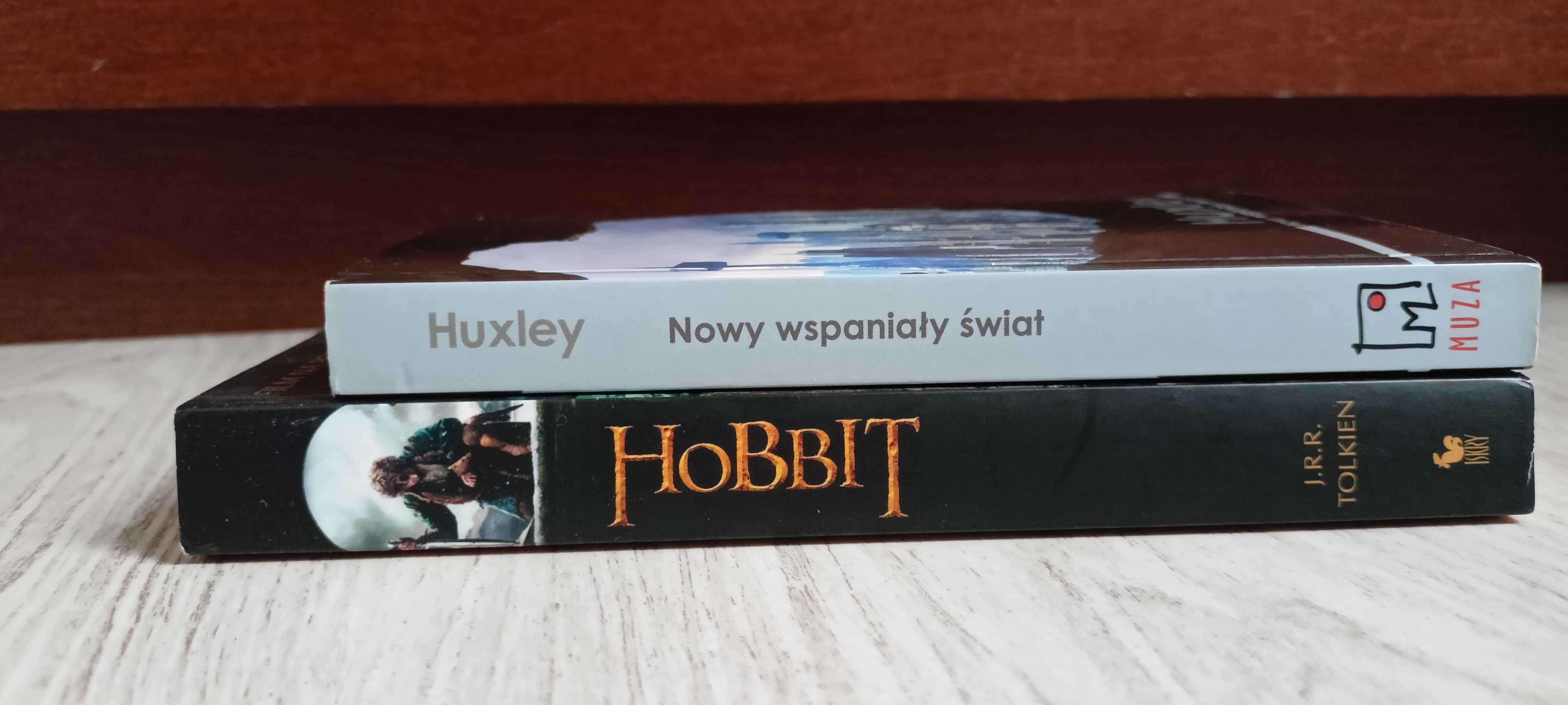 2x J.R.R. Tolkien Hobbit + Aldous Huxley Nowy wspaniały świat   BDB