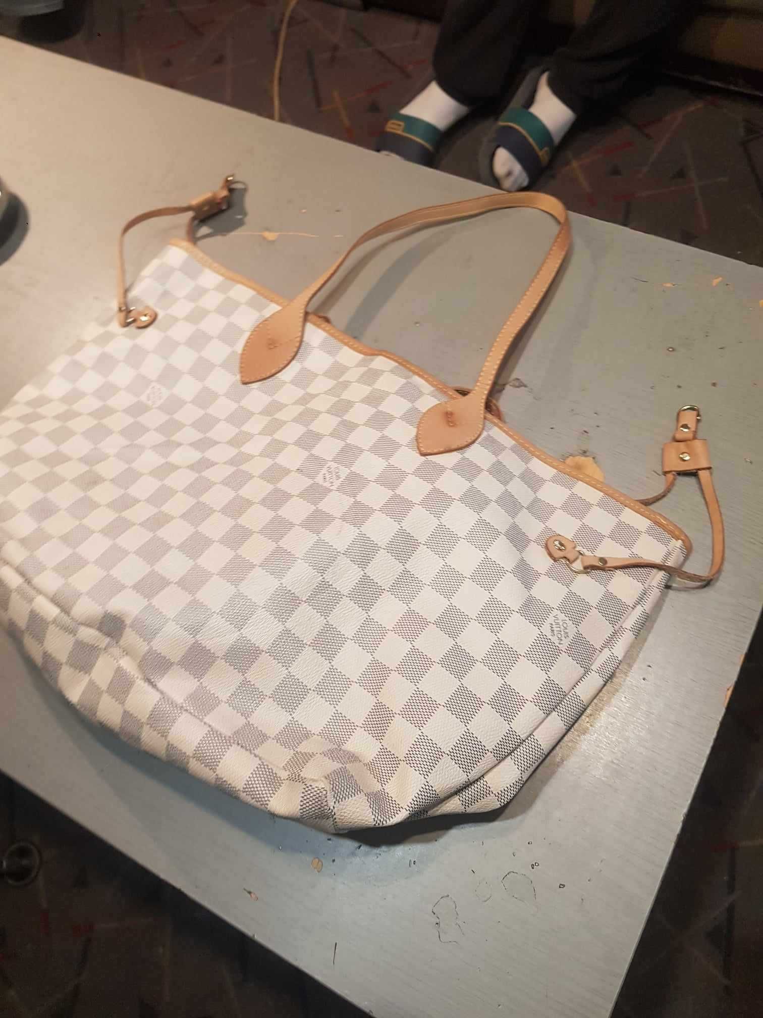 Torebka damska Louis Vuitton Neverfull MM Damier Azur róż