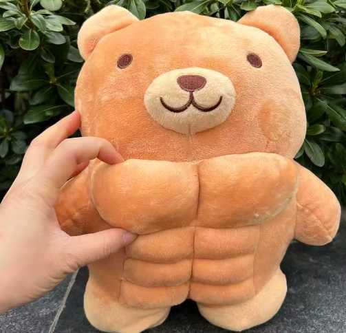 Urso/leão/tubarão de pelúcia musculado com 8 abs NOVO ENTREGA GRÁTIS