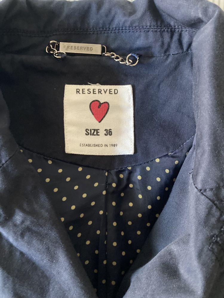 Płaszcz damski jesienny granatowy Reserved r.36