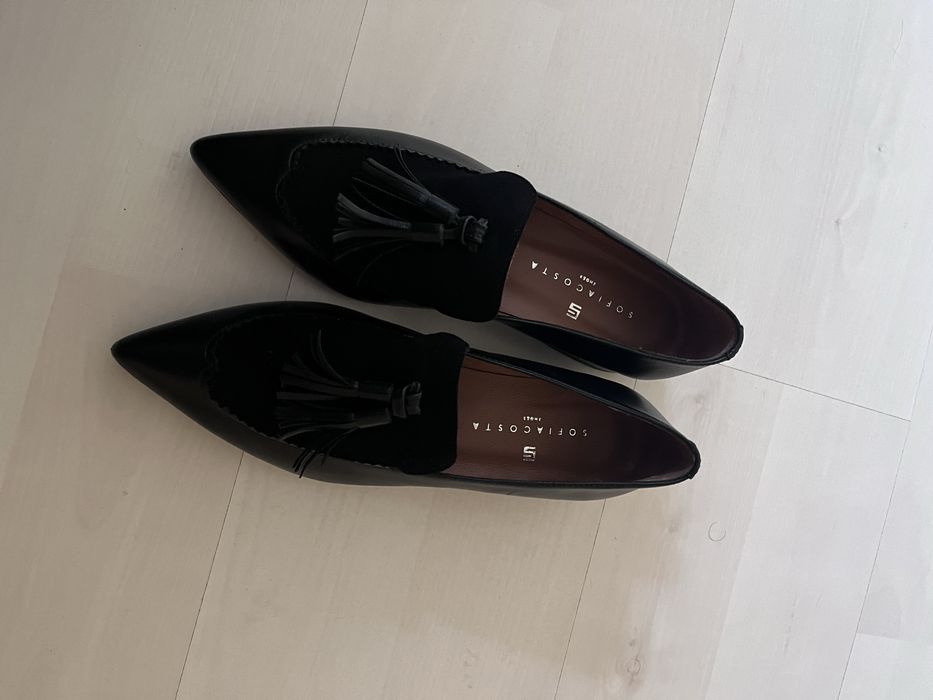 Sabrinas pretas de pele Sofia Costa