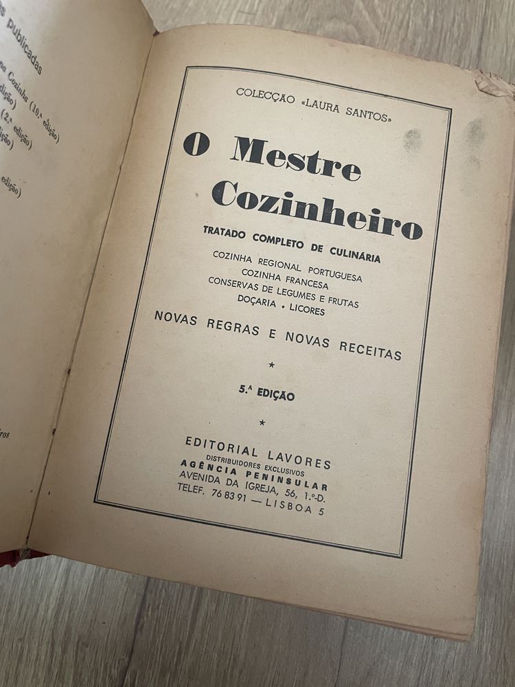 Livro RARO O Mestre Cozinheiro