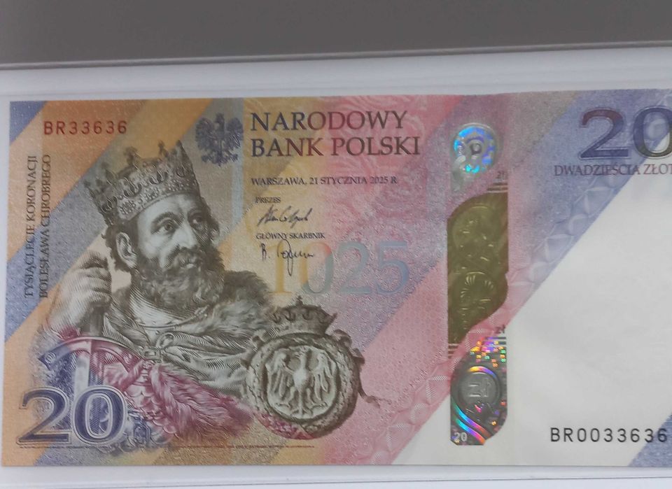 Banknot kolekcjonerski 20zł tysiąclecie koronacji bolesława chrobrego