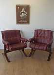 Skandynawskie skórzane fotele Ekornes z lat 70.