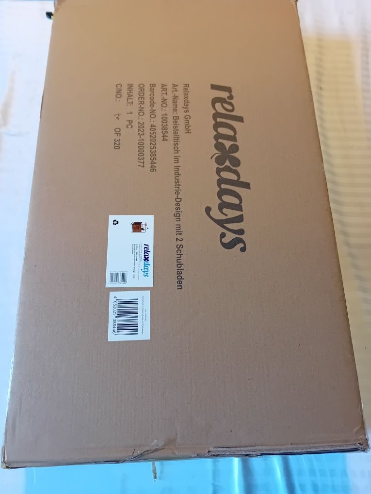Relaxdays Stolik nocny szafka szafka nocna industrialny, 2 półki, 2 sz