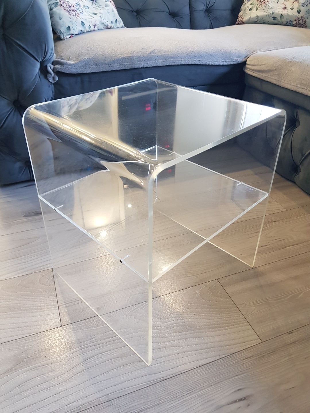 Stolik Plexi Plexiglass Vintage Niemcy Akrylowy lat 70/80 Akryl kawowy