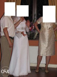 PILNIE - TANIEJ! Elegancka suknia ślubna: rozm. 38, 170 cm + welon
