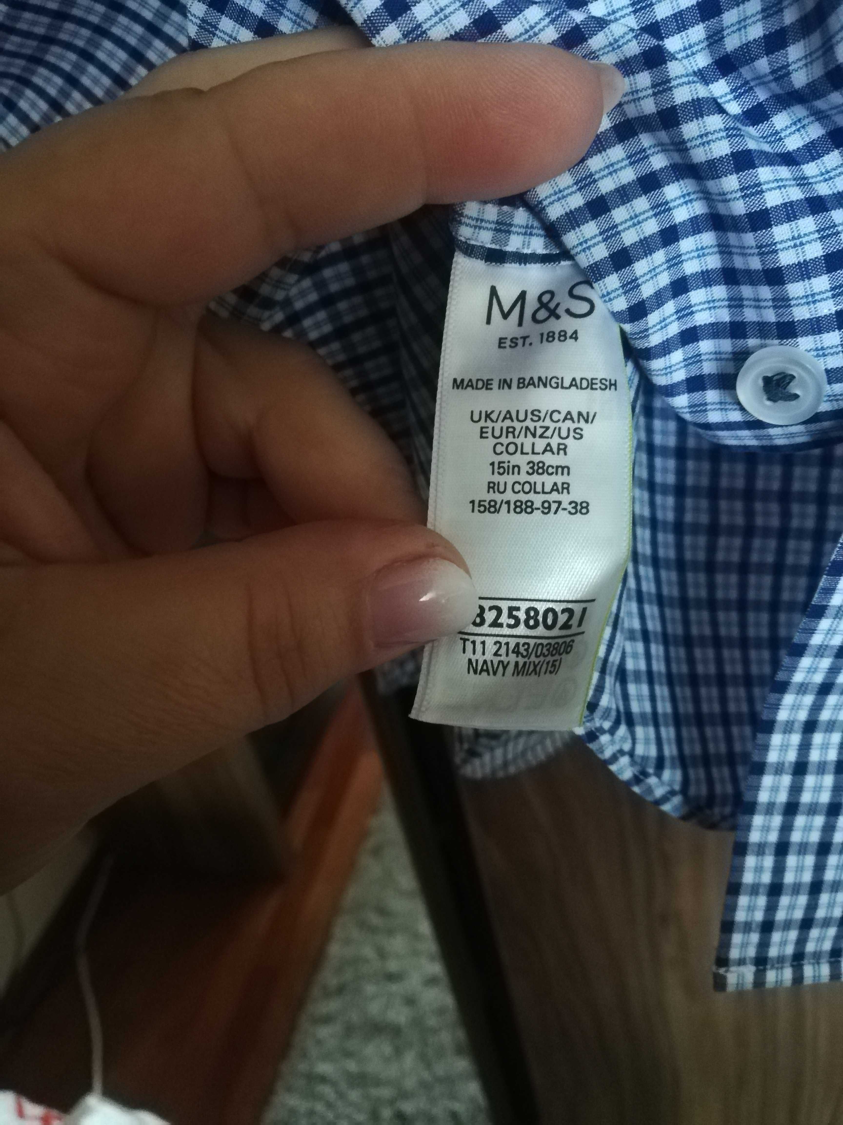 Koszula z długim rękawem krata M&S