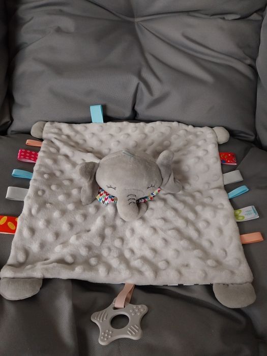 Przytulanka minki slonik,chusta,uspokajacz,sensoryczny,szeleścik.