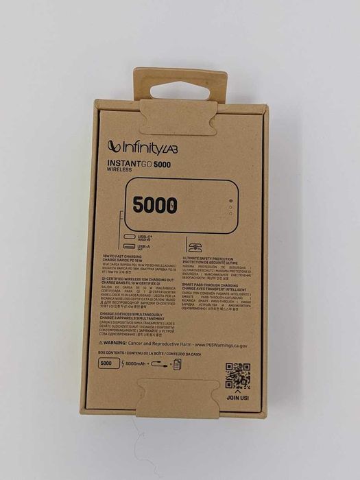 Повербанк бездротовий  InfinityLab InstantGo 5000 Wireless Black
