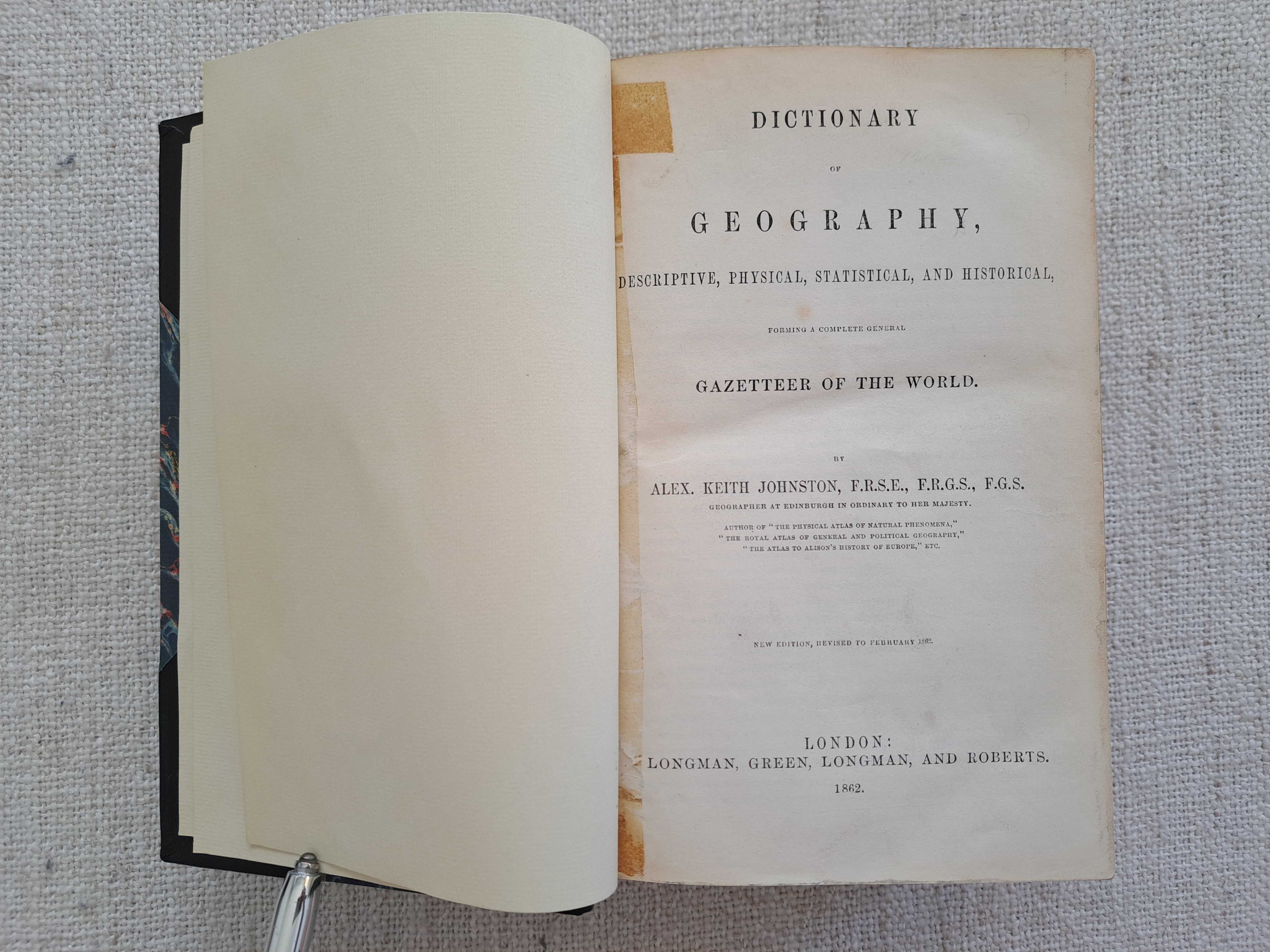 1862 rok. Słownik Geograficzny. Dictionary of Geography