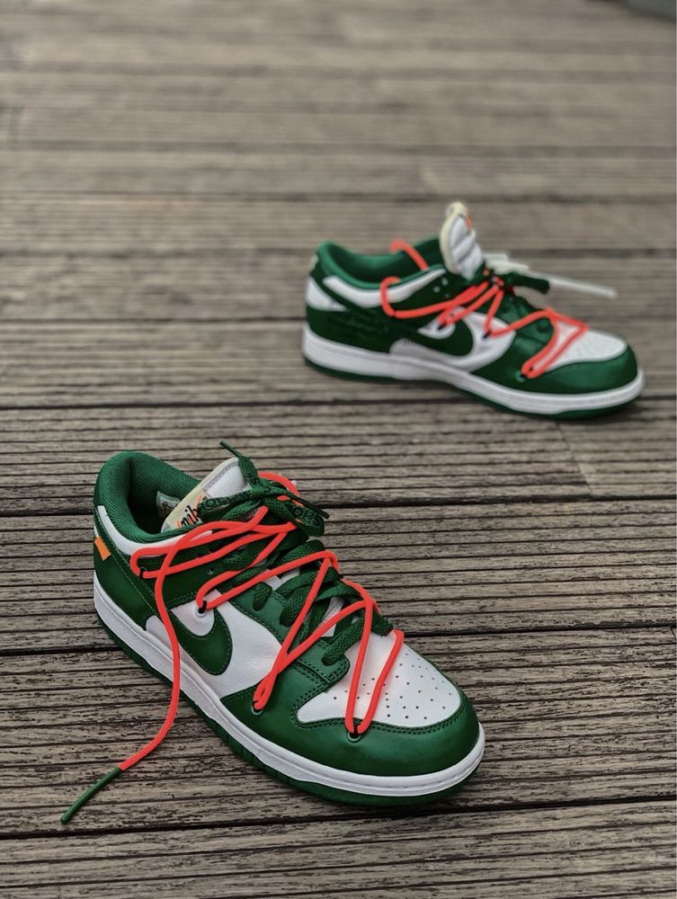 Кросівки Nike Dunk Low OFF-White Pine Green Оф вайт зелені CT0856-100