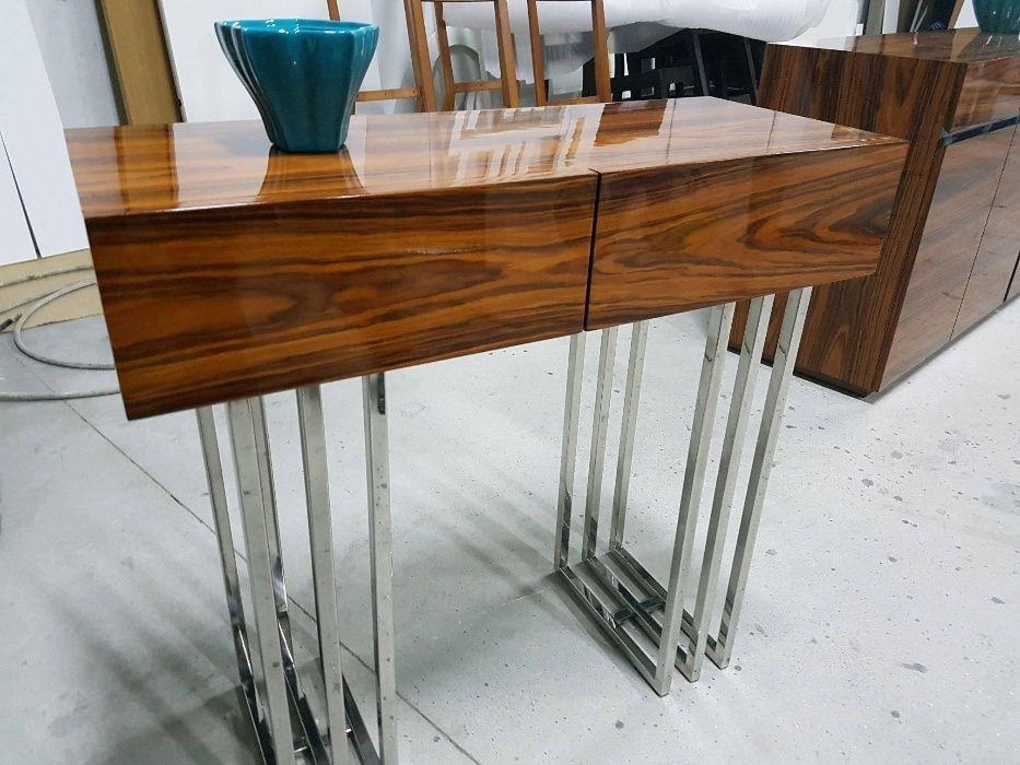 Consola C 1703 (Novo) PROMOÇÃO branco e pau ferro alto brilho