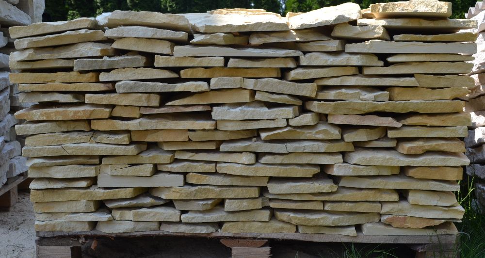 KAMIEŃ NATURALNY Kremowy Biały Kamień Cięty Kamien Elewacyjny