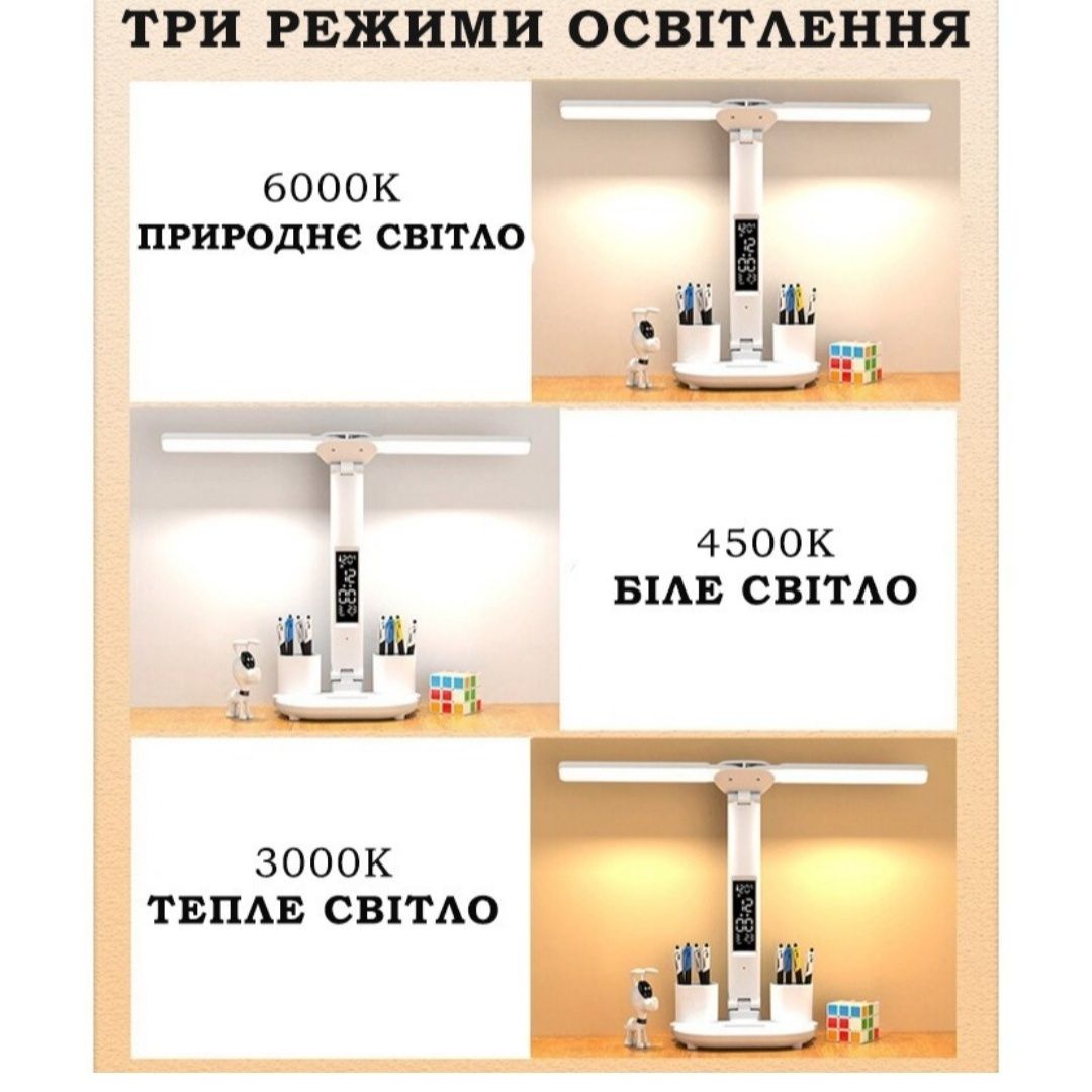 Світлодіодна настільна лампа на акумуляторі Doublehead Lamp