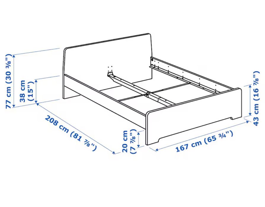 Askvoll Ikea cama + estrado de ripas e colchão
