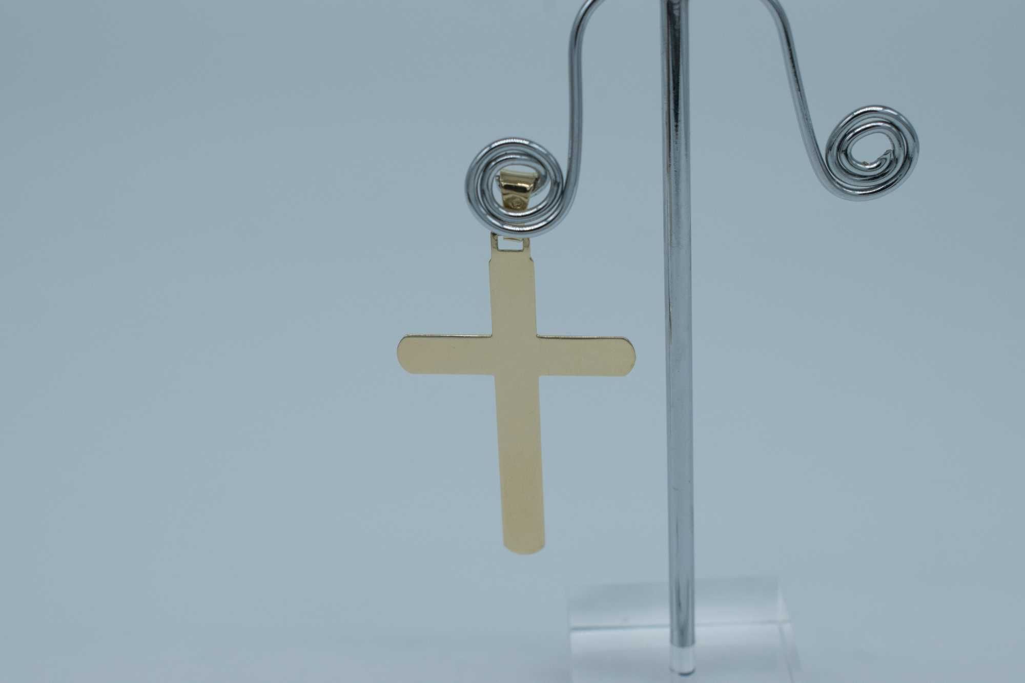złota zawieszka 585 14K 2,95gram 5cm KRZYŻ krzyżyk NOWY DUŻY