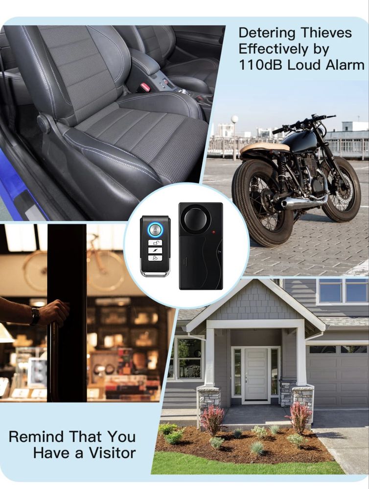 Сигнализация Wireless Vibration Alarm, Anti-Theft Burglar Alarm for