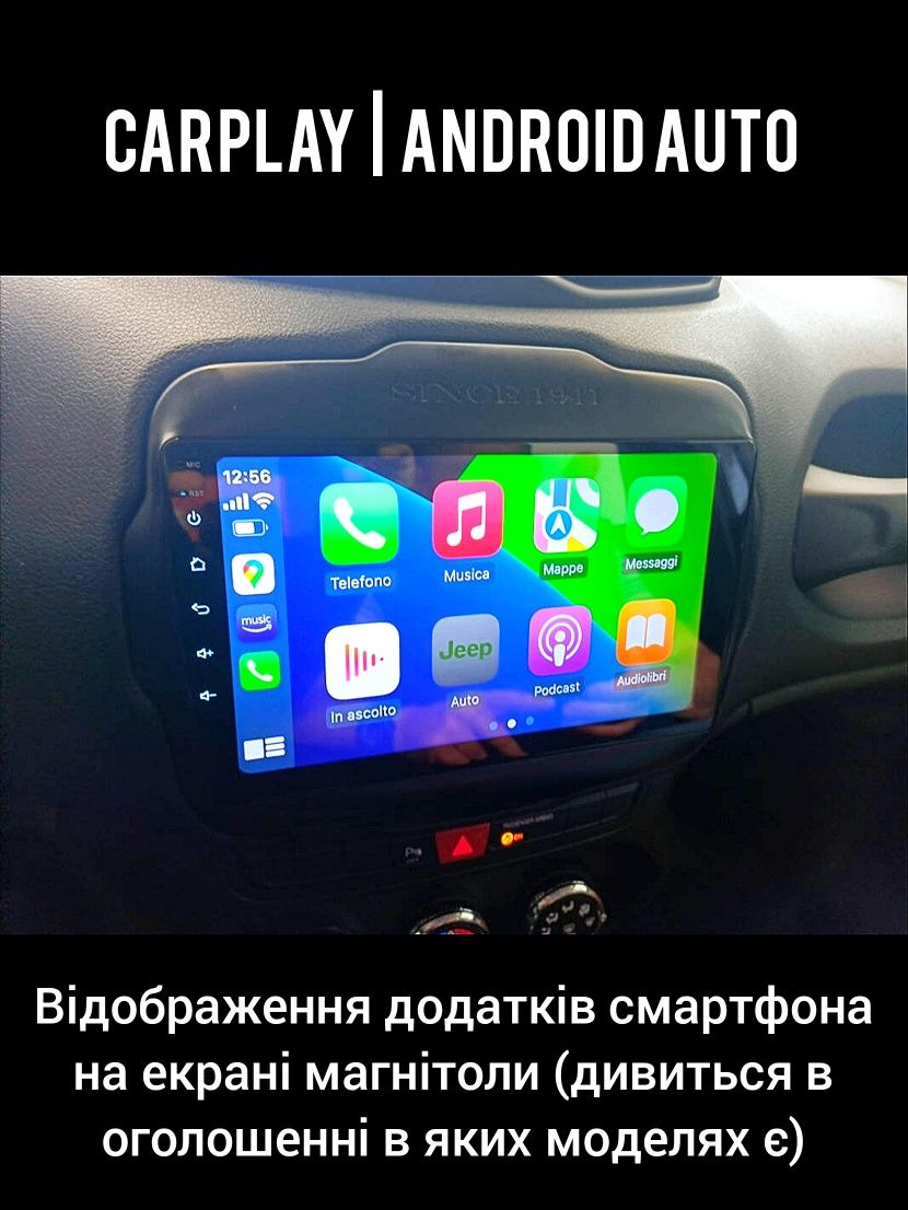 Магнитола Android Jeep Renegade, Bluetooth, GPS навігація, з рамкой!