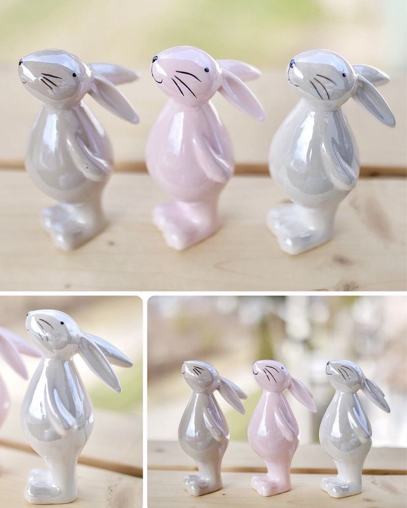 Керамічні статуетки, кролик, пасхальна кераміка,зайці, кошик,корзина