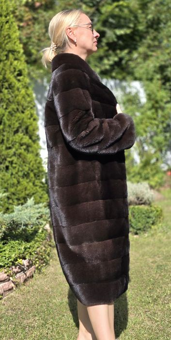 Норкова шуба норка Blackglama номерна плюшева 110 см