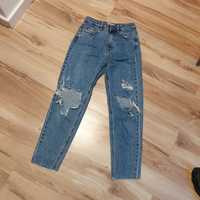 Pull&Bear 34 xs spodnie jeansy z dziurami