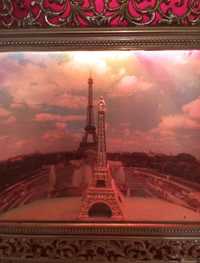 Decoração/ Quadro Luminoso Torre Eiffel Vintage