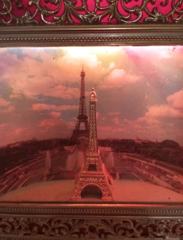 Decoração/ Quadro Luminoso Torre Eiffel Vintage