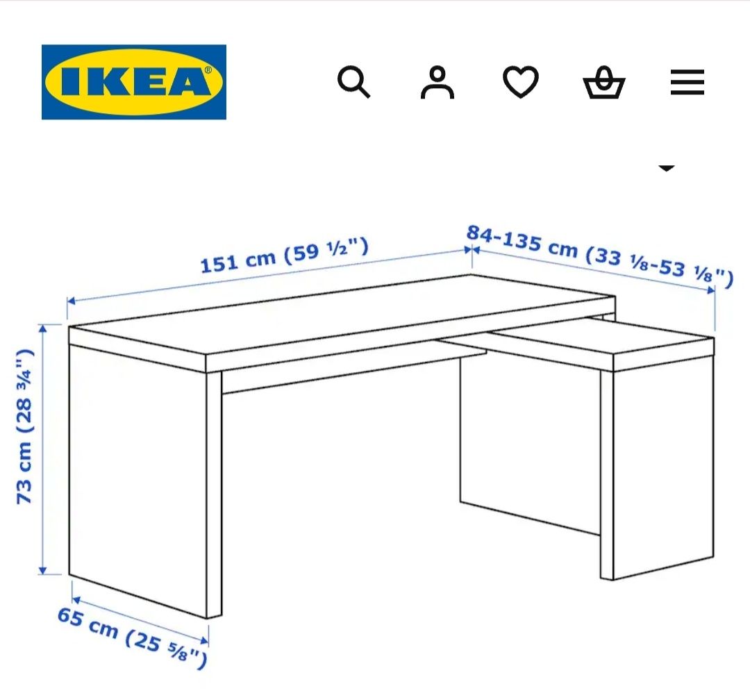 Secretaria IKEA nova com mesa de apoio recolhivel