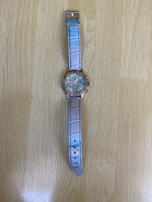 Zegarek na rękę damski IK okrągła tarcza zielony niebieski