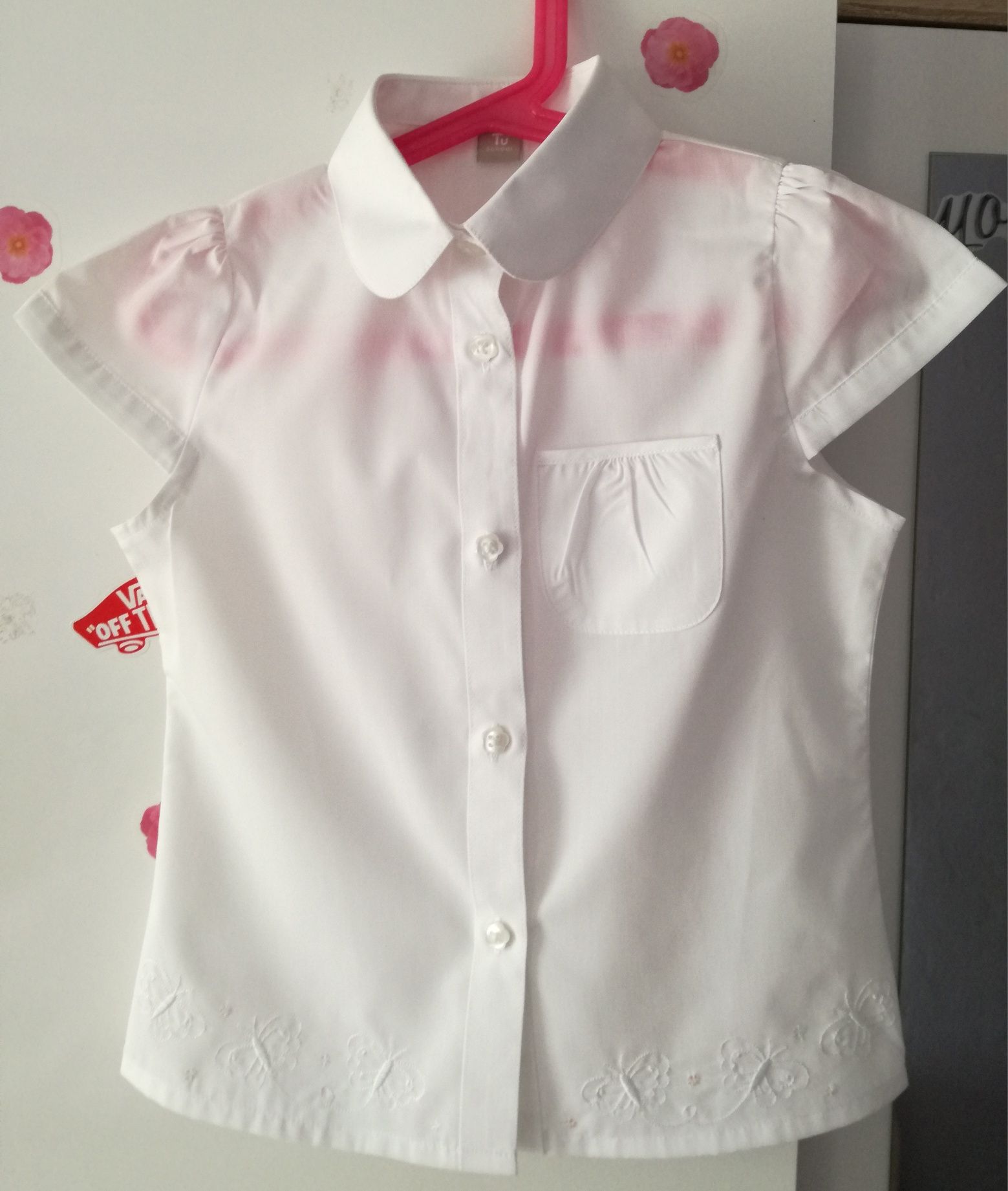 Nowa biała koszula wizytowa, dziewczęca rozmiar 122